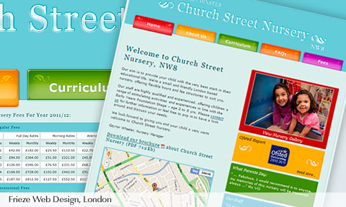 screen shot - London Nursery Website