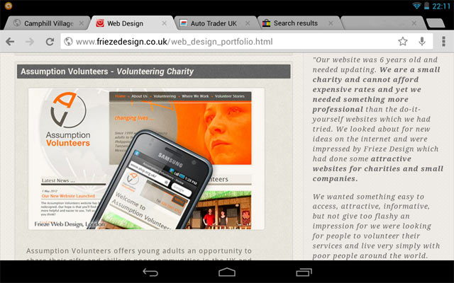 desktop version of the same website