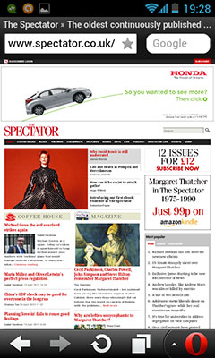 spectator - not mobile ready website